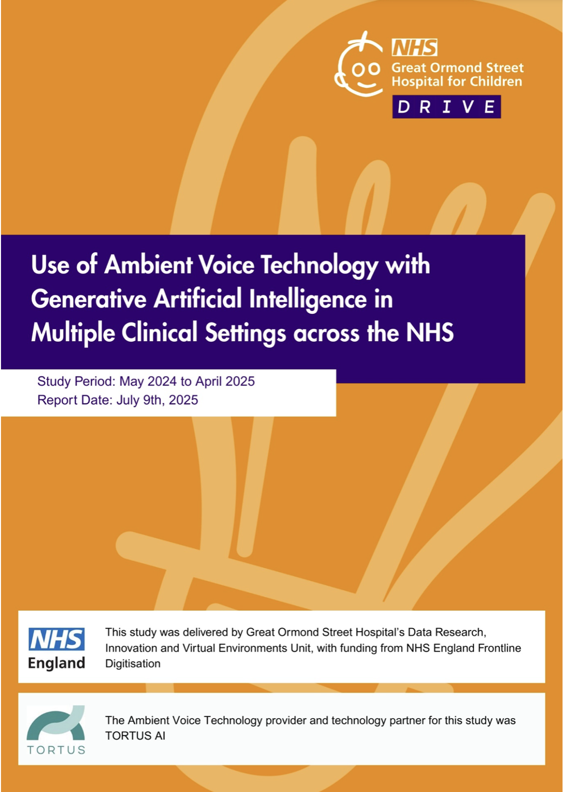 Cover of the NHS England Phase IV AVT evaluation report by Great Ormond Street Hospital DRIVE unit
